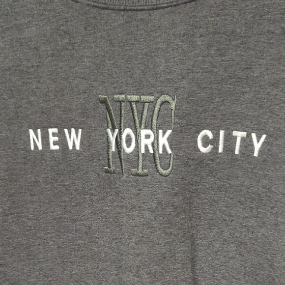Gray NYC Embroidered Crewneck Sweatshirt - Picture 2 of 3
